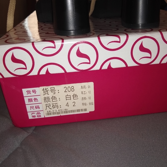 White & Black lace up Booties - Picture 2 of 5